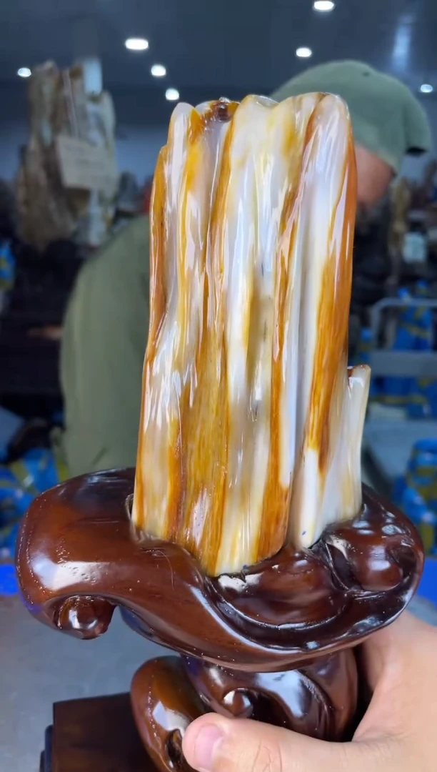 未镶嵌摆件硅化玉20