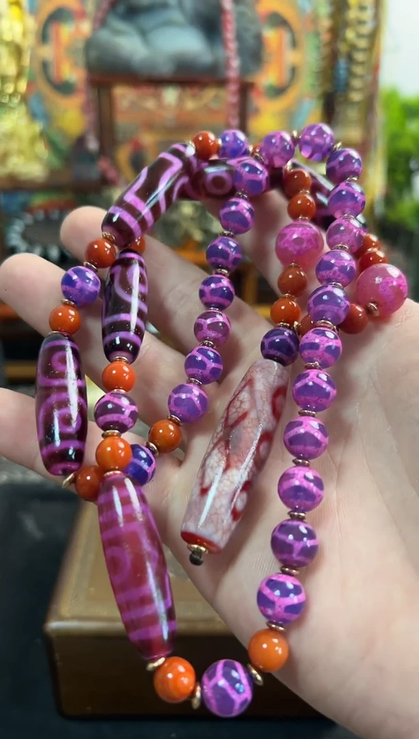 玛瑙/玉髓项链未镶嵌颜色图案多样发