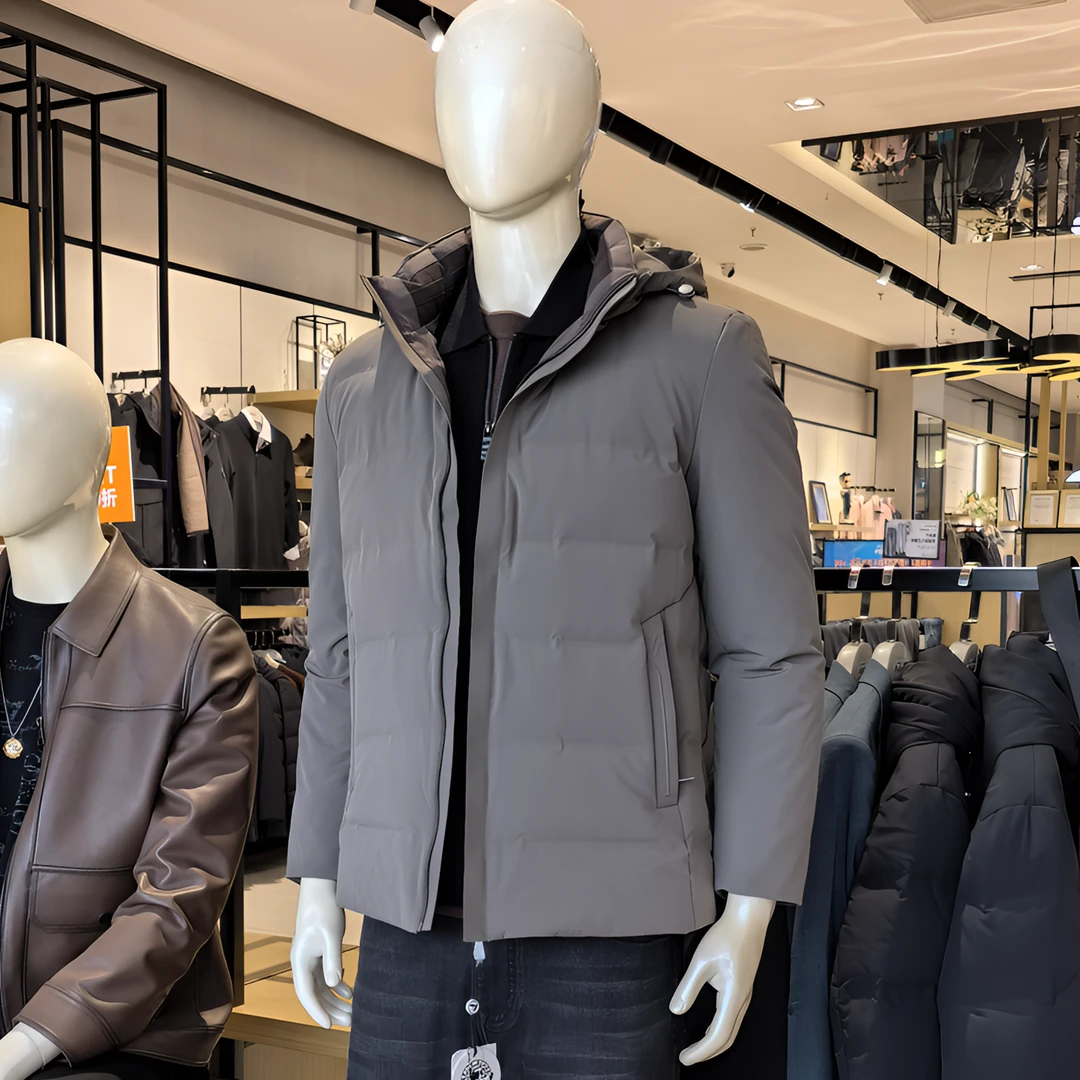 柒牌专柜冬/90绒轻盈羽绒服/男款加厚保暖连帽夹克外套727E70720