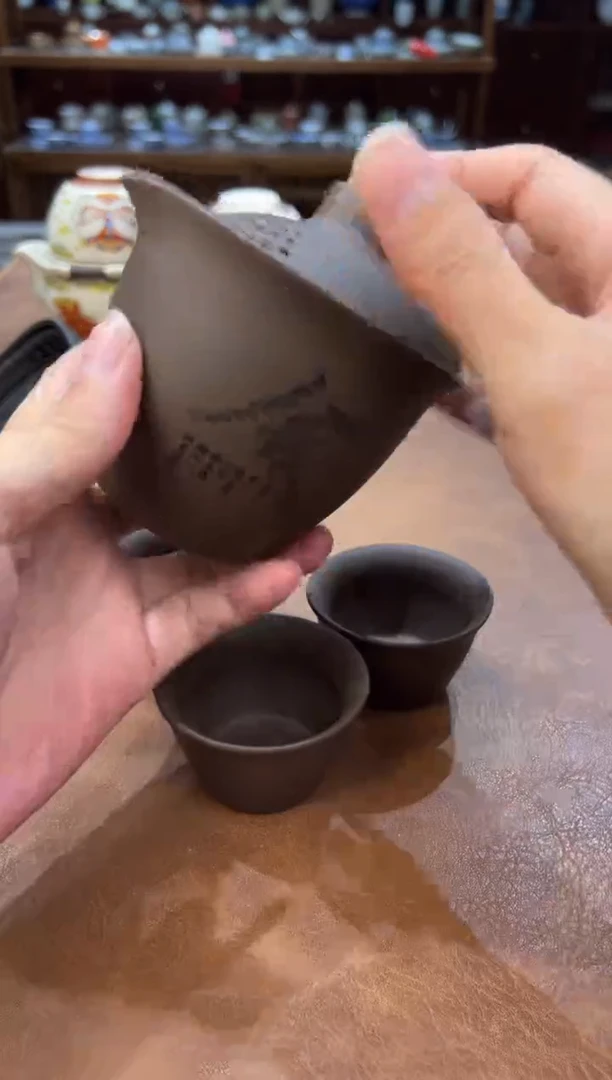 真的很便宜超好看会开片的旅行茶具1