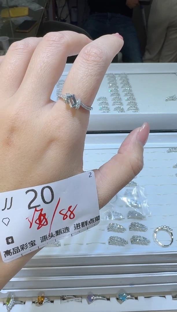 【闪购商品】海蓝宝石戒圈银S925镶嵌多样性发一JJ20