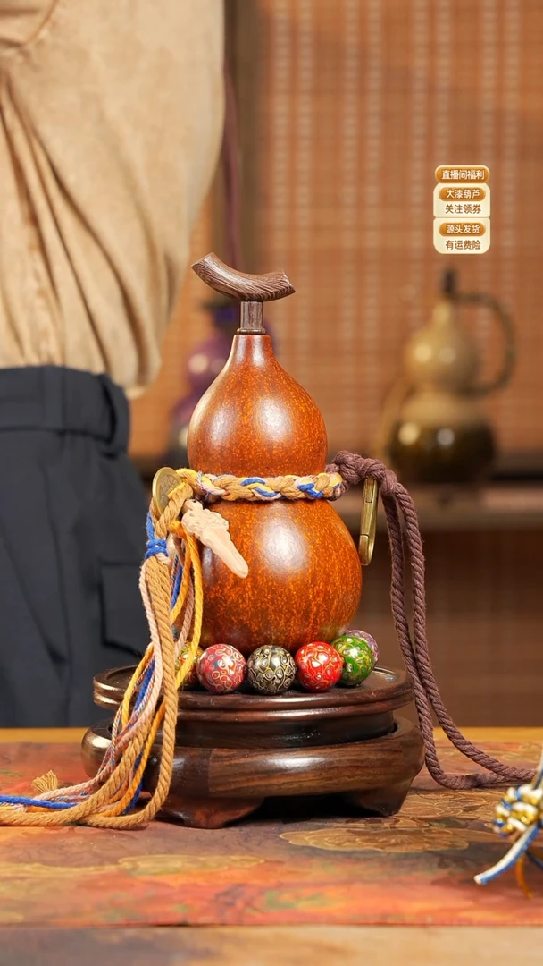 WT012大漆酒葫芦不包手串及旋转底座