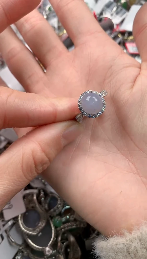 银S925镶嵌戒指翡翠333   3