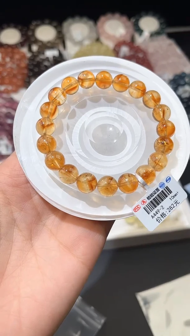 【闪购商品】水晶手链未镶嵌多样性发一黄塔10mm