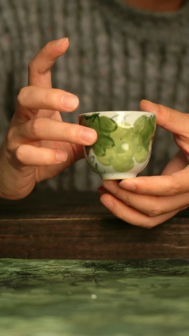 陶瓷青诗集手工手绘瓷器