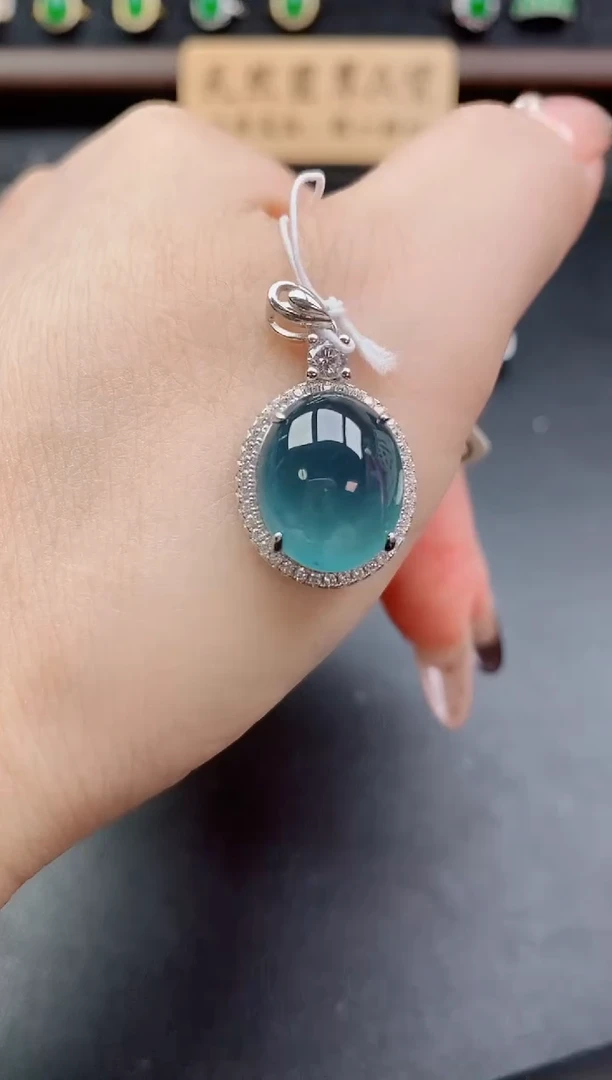 吊坠(赠链)银S925镶嵌翡翠1