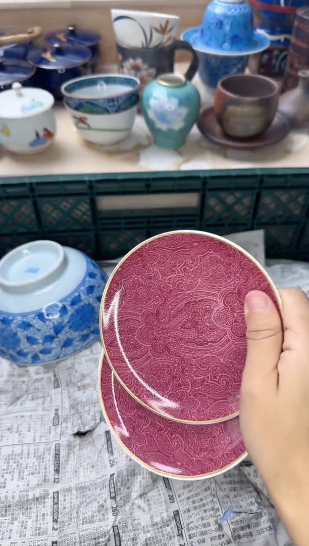 茶杯紫砂q*323陶艺中古瓷器满18米包邮