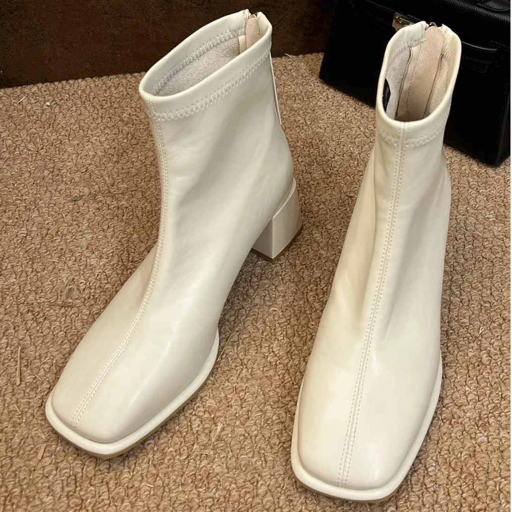 【三号链接】按照编码去拍！！后拉链女舒适中跟厚款马丁靴网红时尚