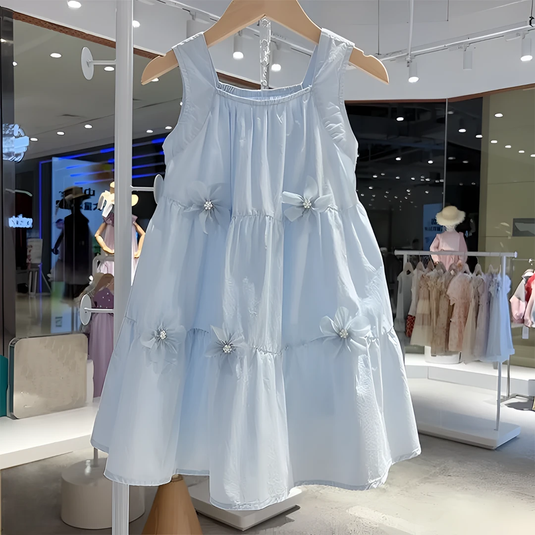 女童连衣裙2025新款夏季儿童夏装花朵公主裙子女孩漂亮无袖背心裙