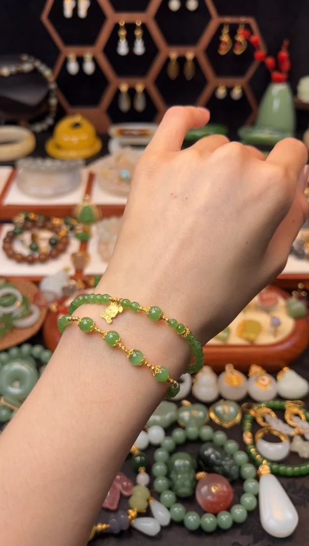 手链18K金镶嵌和田玉福利