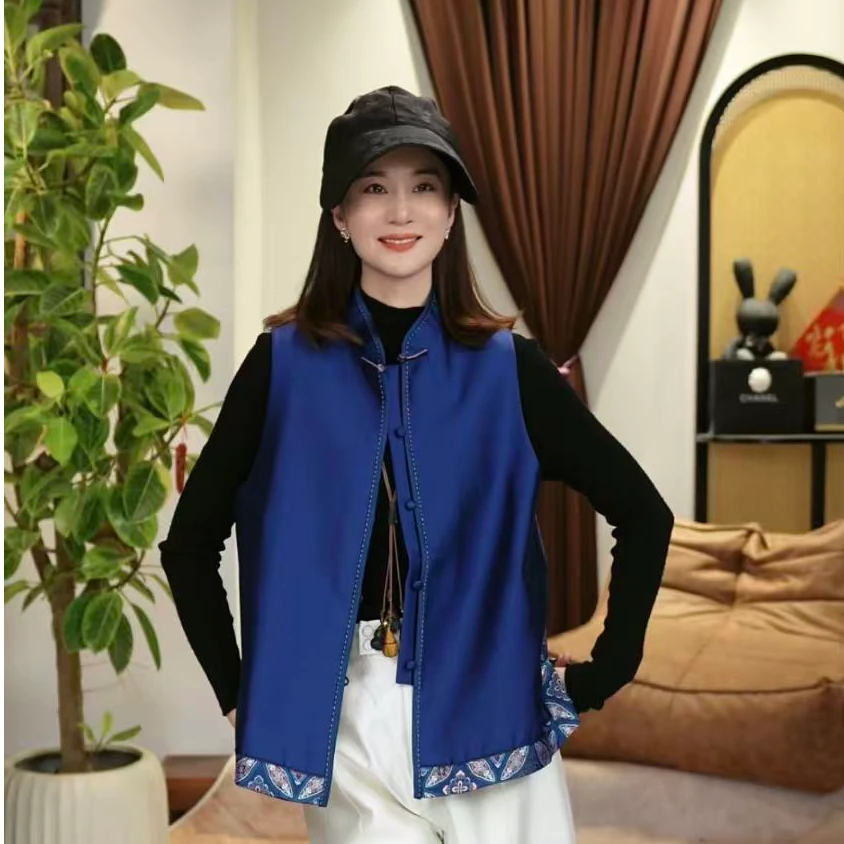 【玉洁定制】“宝相花”香云纱衬衫女秋新款百搭上衣马甲BQYJ25090046