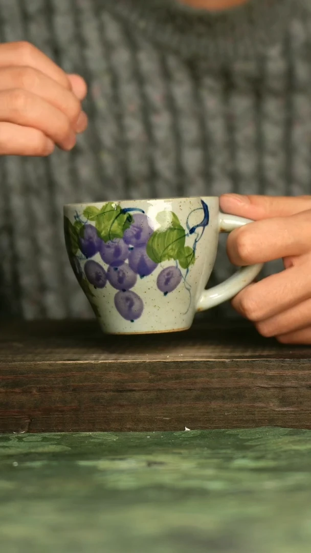 陶瓷青诗集手工手绘瓷器