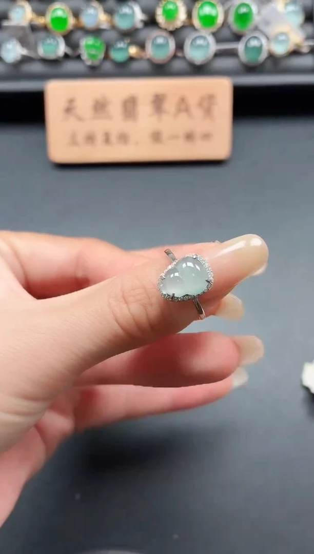 银S925镶嵌戒指翡翠111