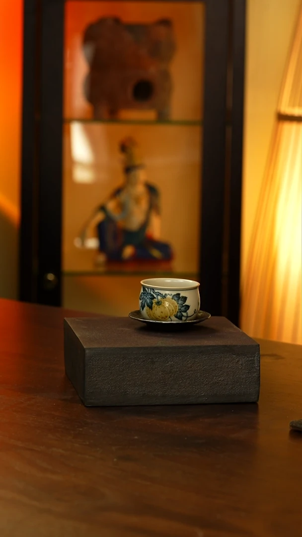 南瓜转转杯加纯锡小杯垫