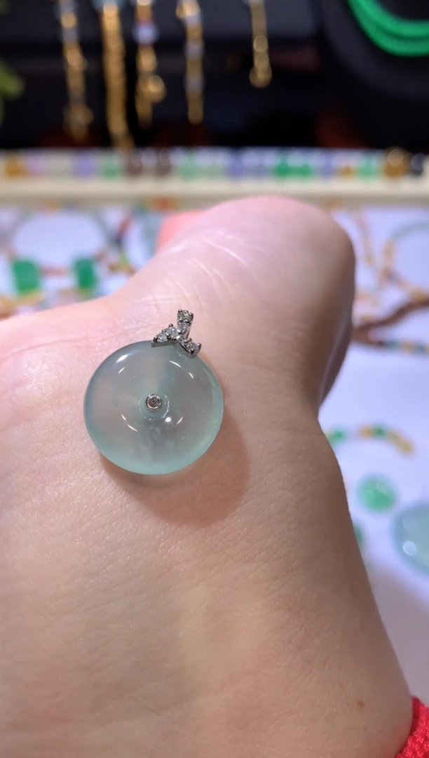 【闪购商品】定制翡翠未镶嵌平安扣3800+380