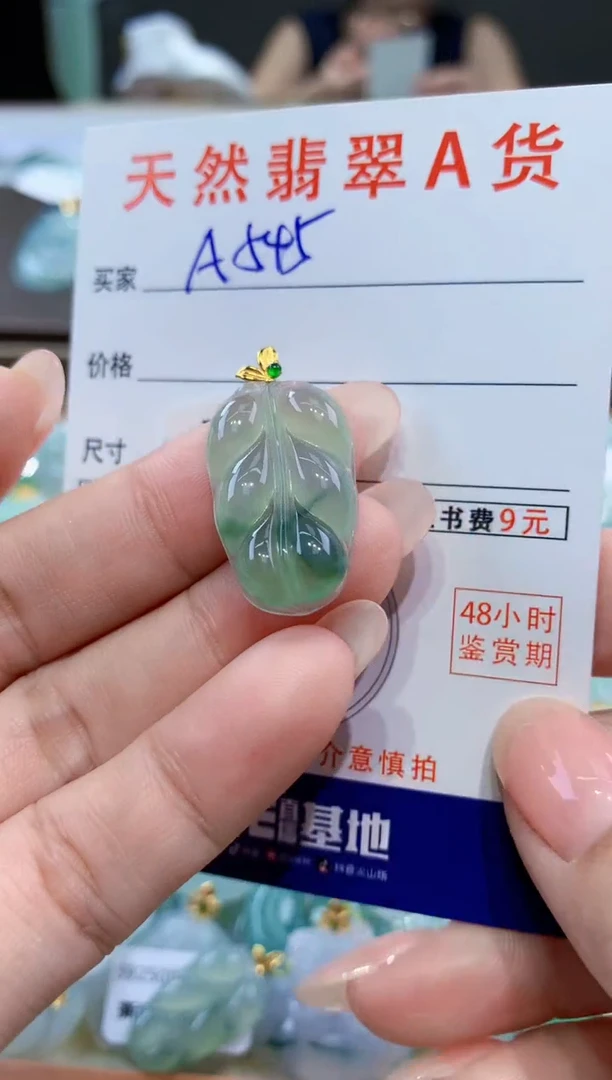 颈饰18K金镶嵌翡翠天然翡翠A货挂件