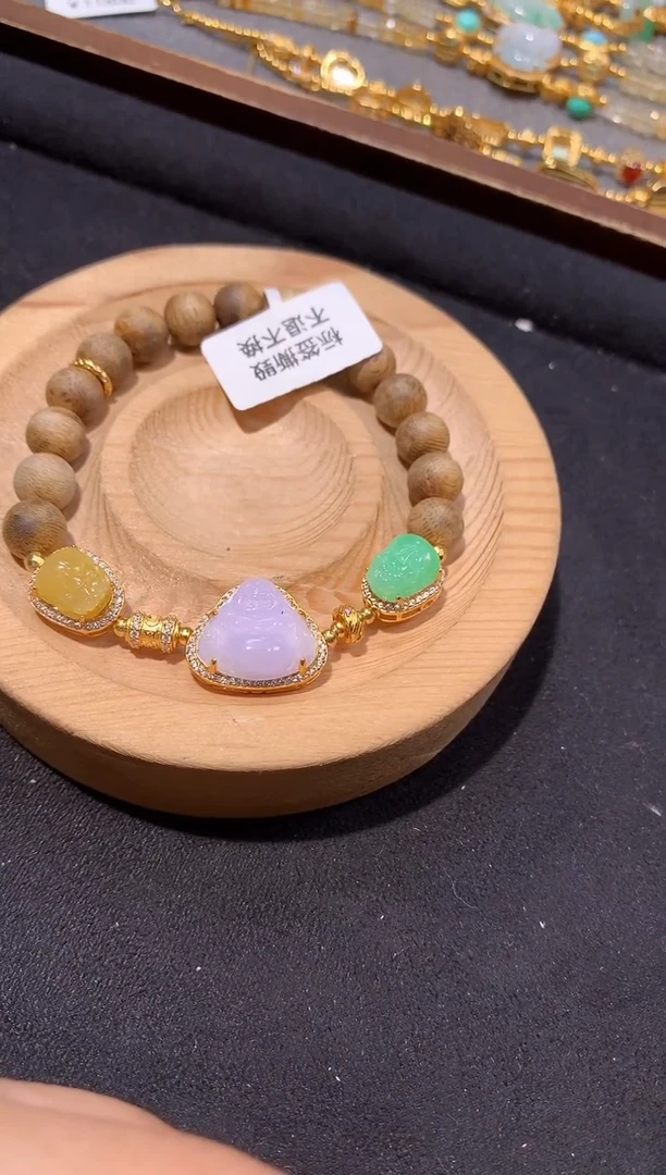 银S925镶嵌手串翡翠手串