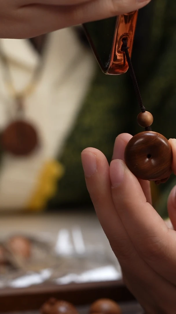 檀香木无事牌老山檀香平安扣