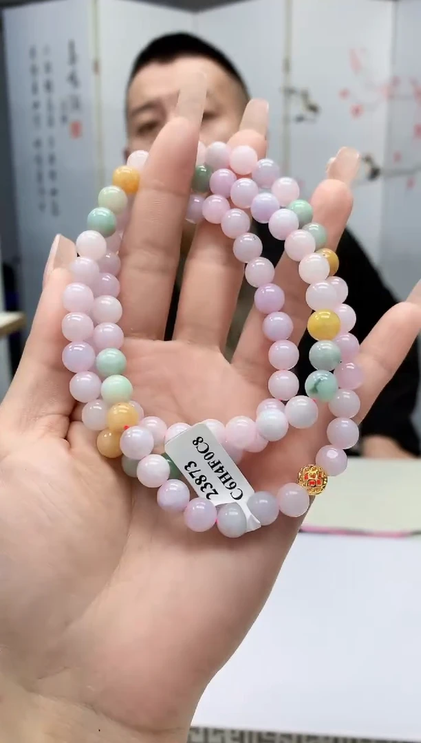 【闪购商品】定制翡翠未镶嵌4812lr-毛货珠链38