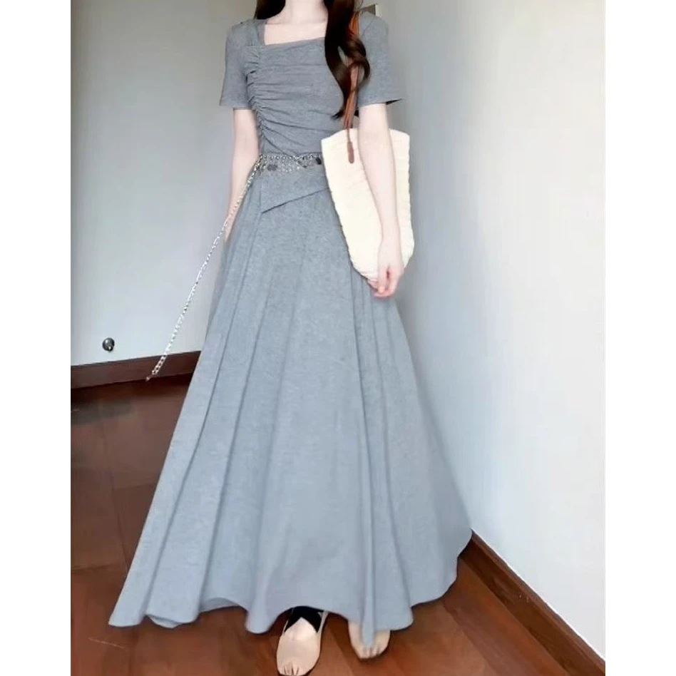 开春法式黑色时尚半身裙子女夏季新款收腰显瘦气质高级感长裙套装