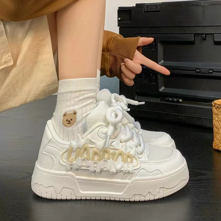 新款奶fufu星星夏季女学生运动鞋鞋子ins潮小众女鞋休闲厚底
