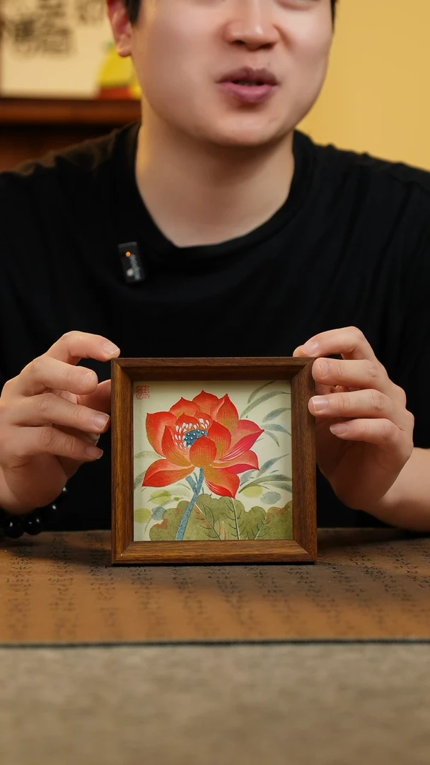 国画14*14纯手绘国风国画摆台