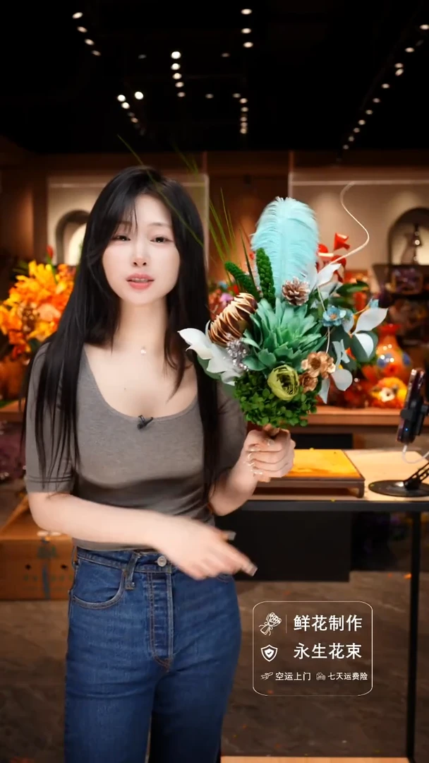 手工艺品琉璃手工花器花束空运包邮送货上门-以图片为准