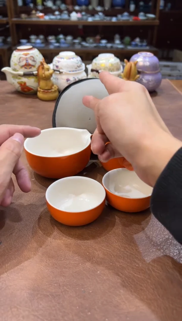 真的很便宜超好看会开片的旅行茶具