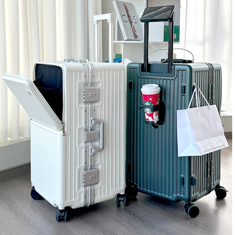 日本漫旅者大容量行李箱女26寸前开口拉杆箱男32多功能旅行密码箱