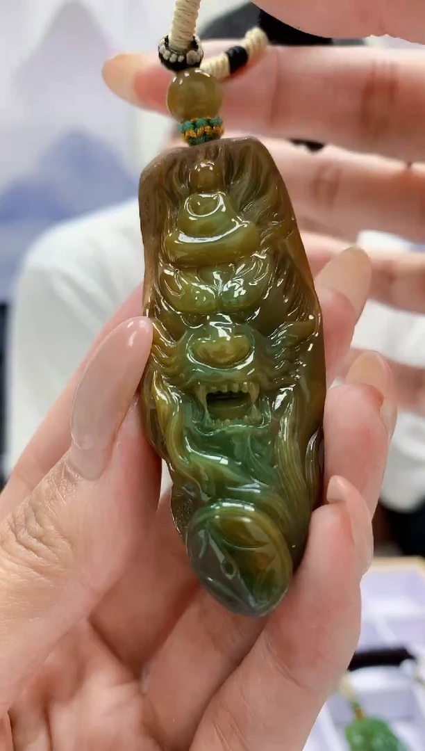 定制翡翠未镶嵌4898MM-毛货挂件195