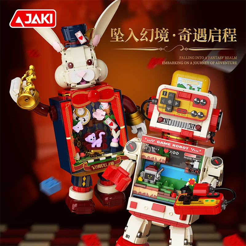 JAKI佳奇积木兔子先生电玩大师拼搭玩具摆件益智男孩女孩礼物街景