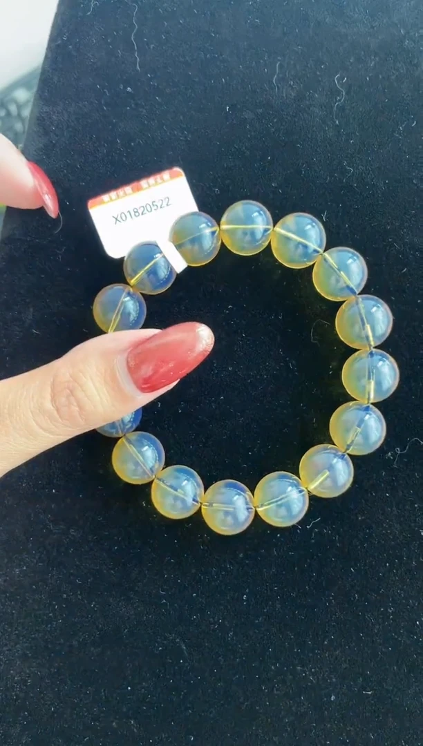 未镶嵌蓝珀珠宝奇石赛多米12手串