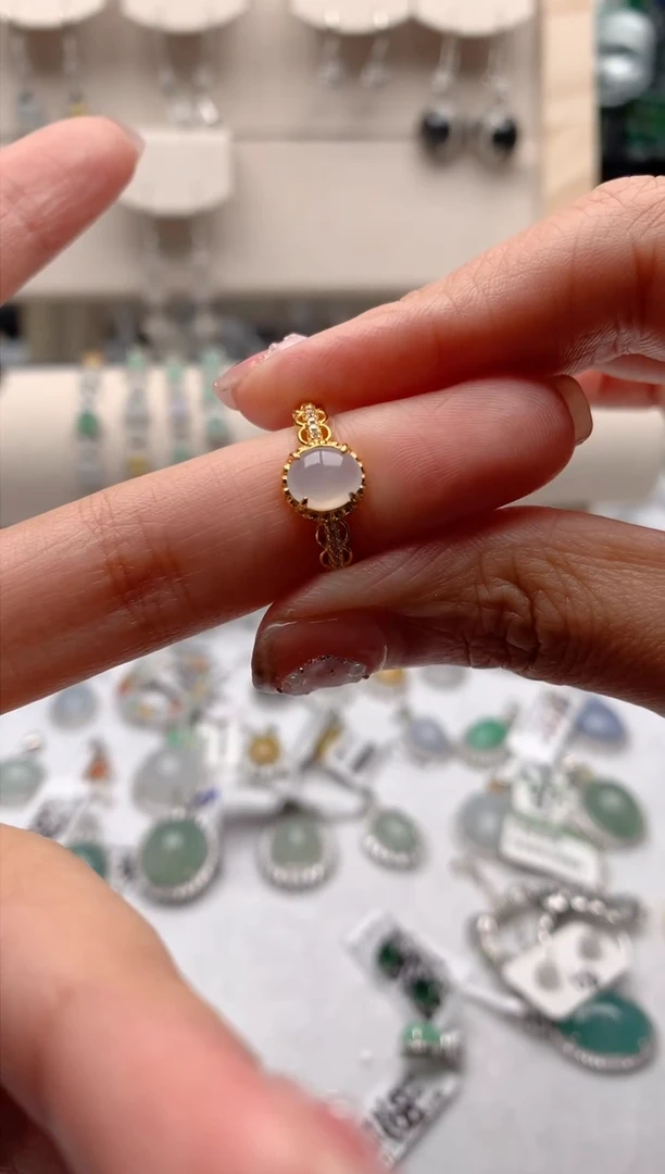 【闪购商品】翡翠戒指银S925镶嵌1号