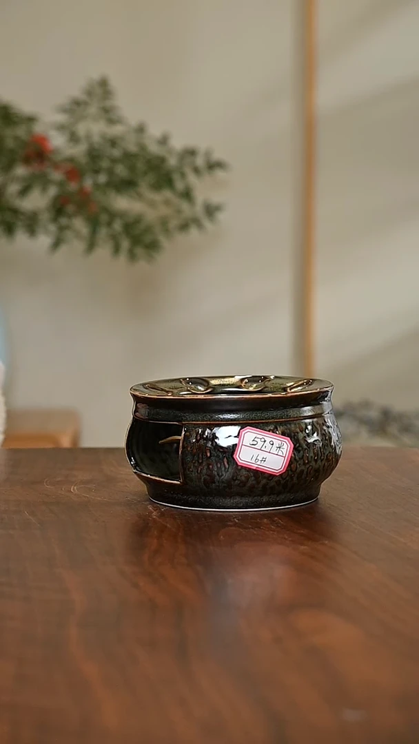 16#温茶炉 矿石釉 微瑕 朱家汝窑款