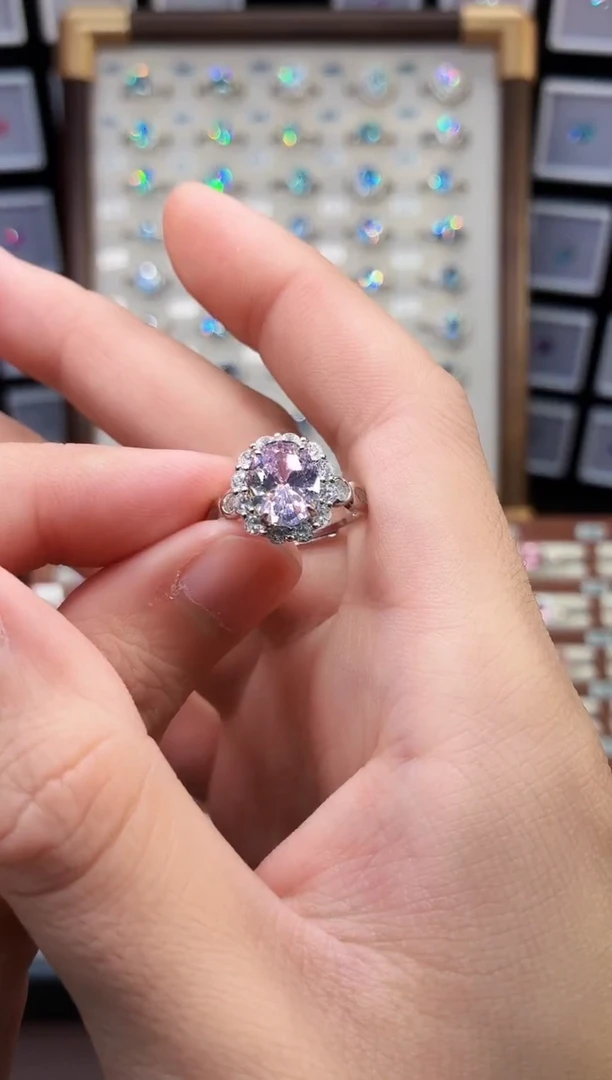 银S925镶嵌戒指绿柱石（摩根石）1888