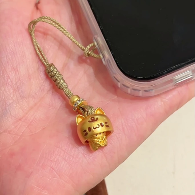 铜合金布艺吊坠 时尚百搭躲猫猫钱多多猫咪包包挂件小众设计感