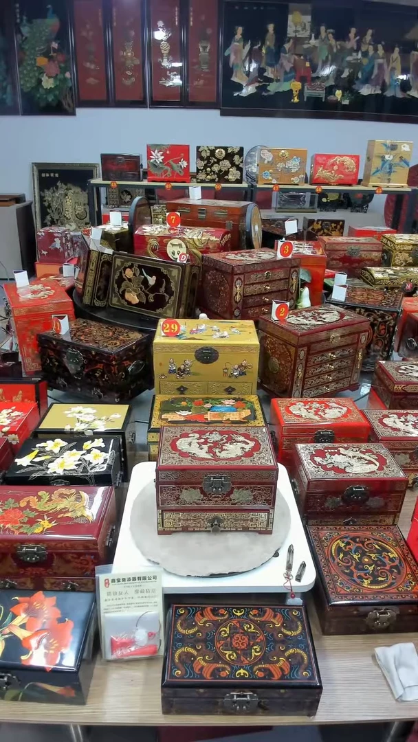 【闪购商品】21酒红三层铜丝贝壳镶嵌龙凤呈祥升级款