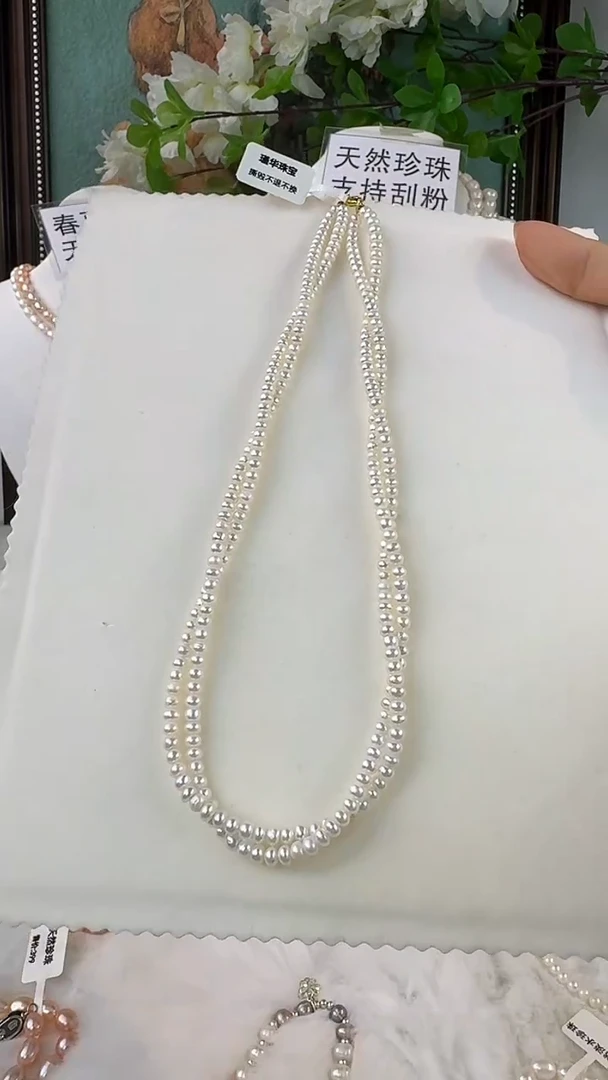 淡水珍珠银S925镶嵌颈饰1