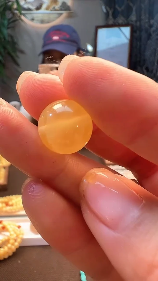 裸石蜜蜡未镶嵌14+蜜蜡圆珠单颗