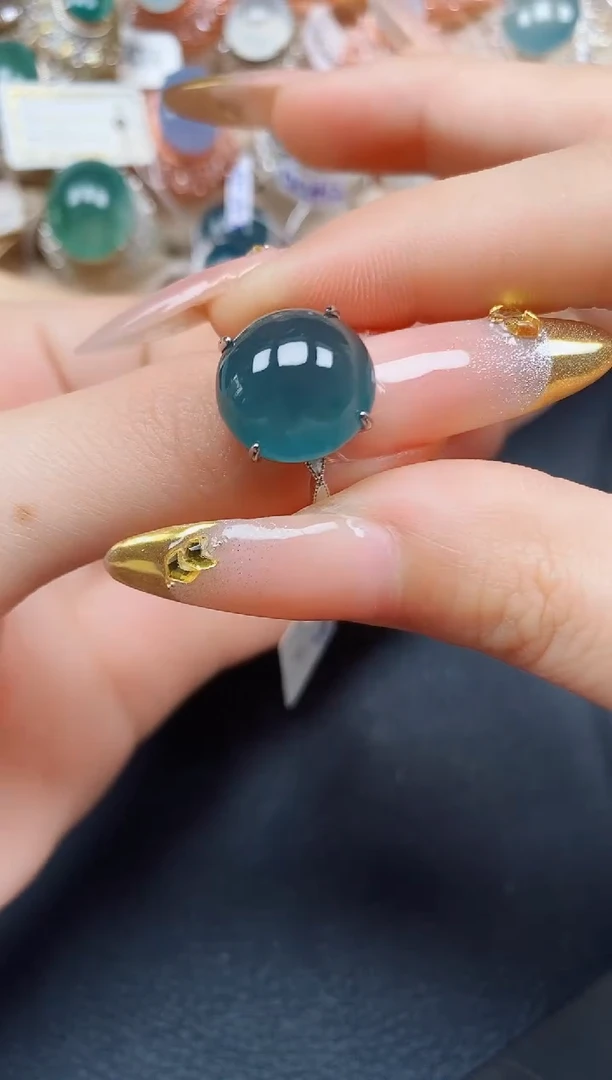 【闪购商品】翡翠戒指银S925镶嵌翡翠