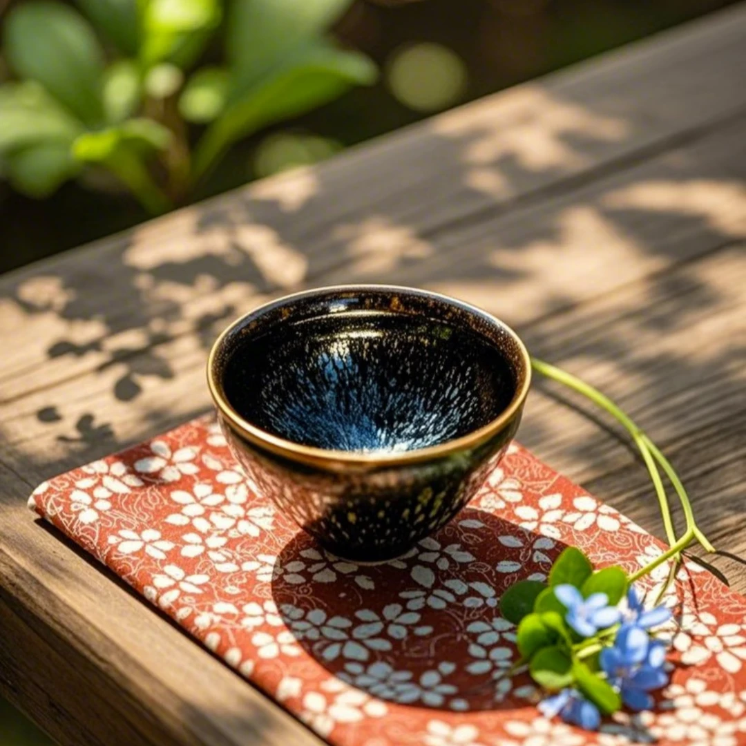 【萧柔茶述】建阳建盏精美釉面茶盏高端主人杯陶瓷杯纯手工中式盏茶