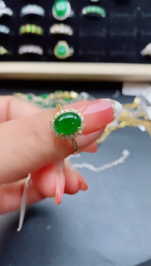 【闪购商品】翡翠戒指银S925镶嵌12121