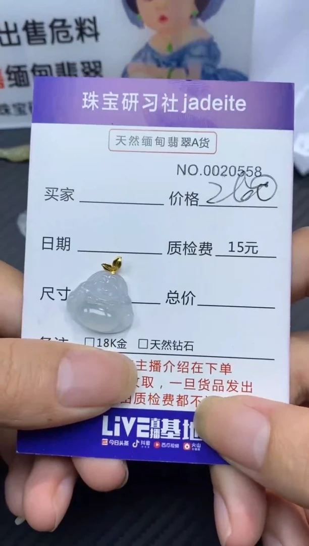 翡翠18K金镶嵌颈饰11111