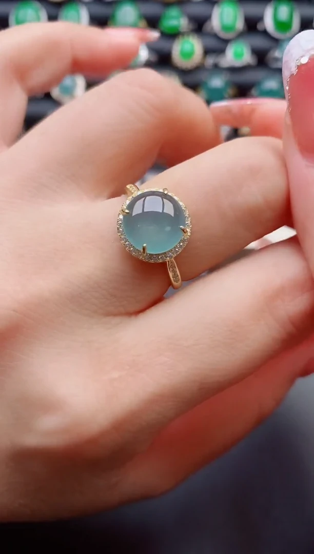 【闪购商品】翡翠戒指银S925镶嵌850800