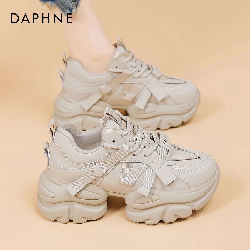 达芙妮复古老爹鞋女鞋2025春新款百搭简约运动鞋厚底舒适休闲鞋AM