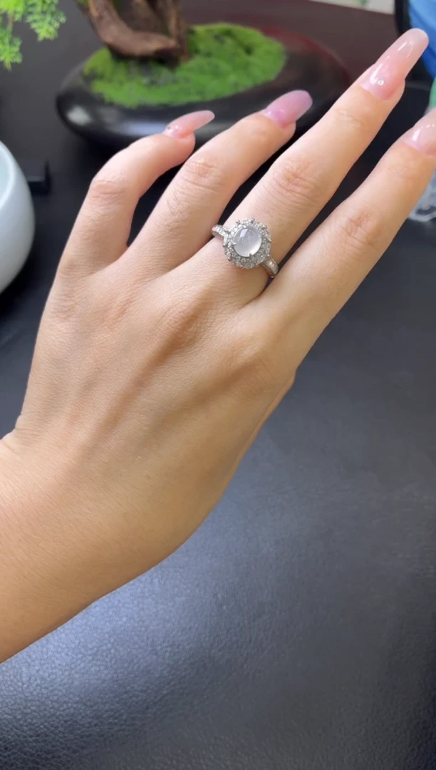 银S925镶嵌戒指翡翠戒指