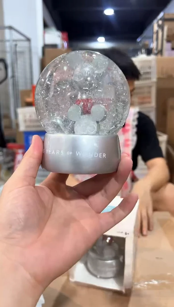 瓷片原盒米奇100周年水晶球 微瑕
