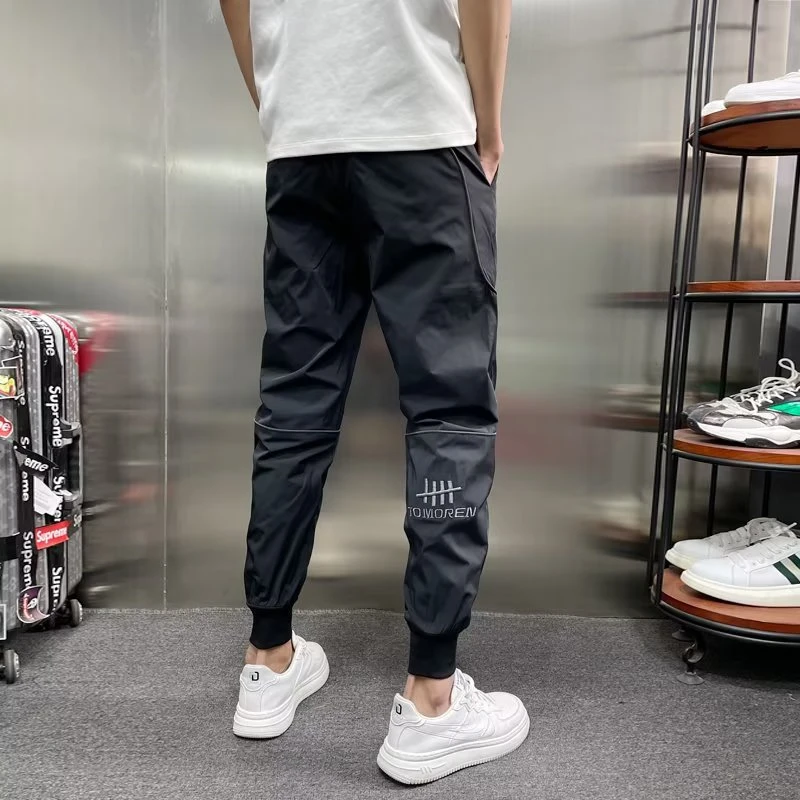 灰色运动裤子男士夏季薄款新款潮牌束脚宽松卫休闲裤时尚百搭