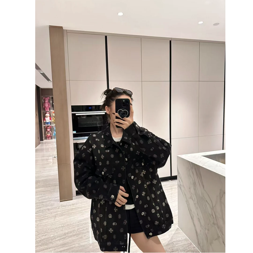 Ch牛仔外套秋季纽扣