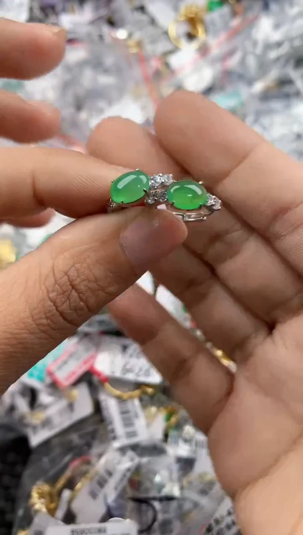 银S925镶嵌戒指翡翠333            5